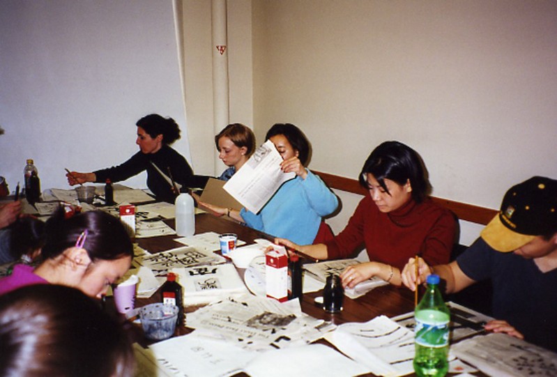 Calligraphy class in Boston University